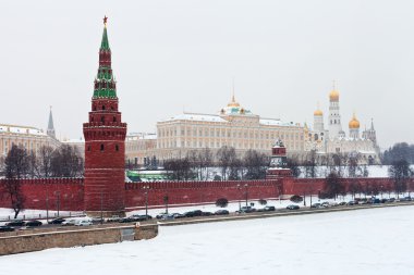 grand kremlin Sarayı ve Moskova'daki kremlin duvarları görünümü