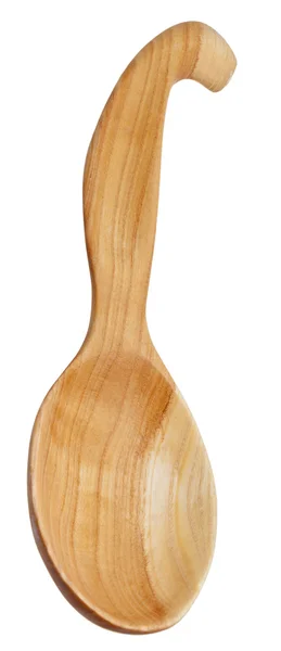 Wooden big handmade soup spoon — Stock Photo, Image