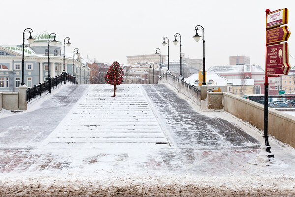 View of from Bolotnaya Square in winter, Moscow