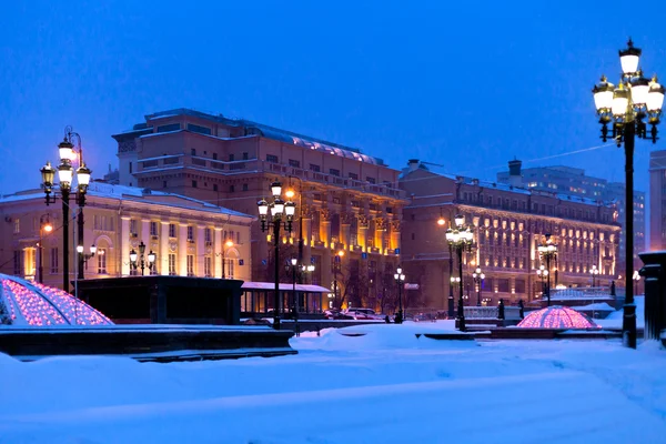 Piazzale coperto di neve Manege in inverno — Foto Stock