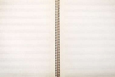 Boş çift sayfa, eski müzik kitap yaymak
