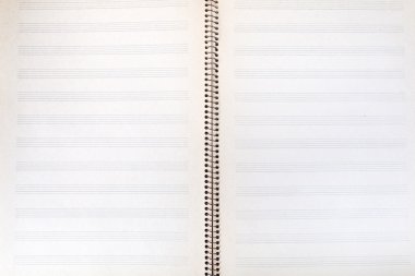 iki sayfaya yayılan müzik kitap