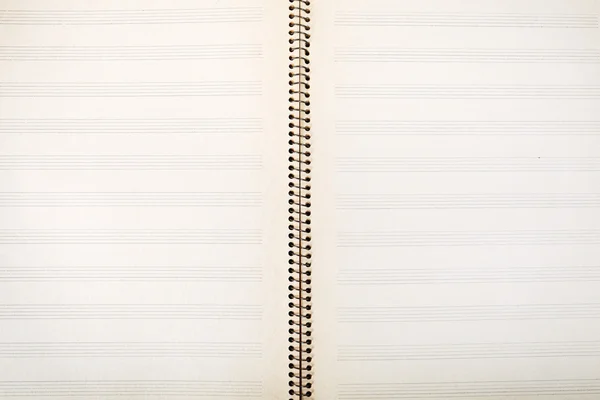Difusión en blanco de doble página del viejo libro de música —  Fotos de Stock