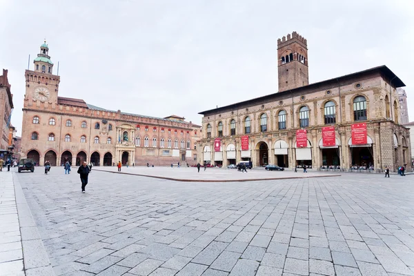 Piazza Maggiore a Bologna — Foto Stock