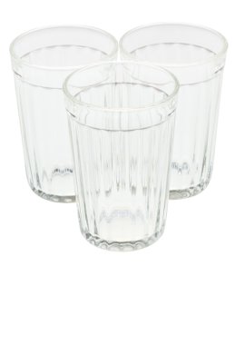 three empty faceted glasses clipart