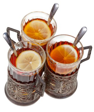 retro Gözlükte üç gümüş glassholders