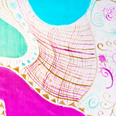 İpek batikteki soyut desen