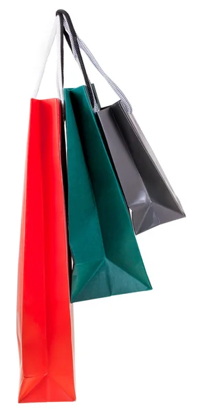 Drie papier shopping tassen — Stockfoto