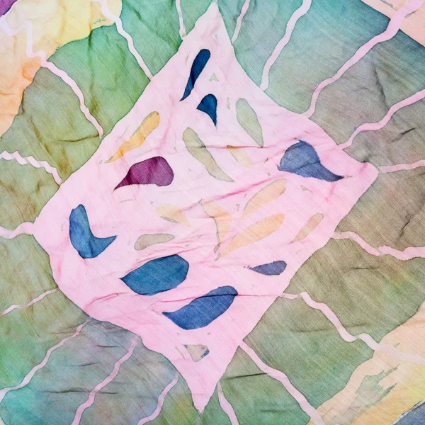 Абстрактный рисунок на шелковом батике — стоковое фото