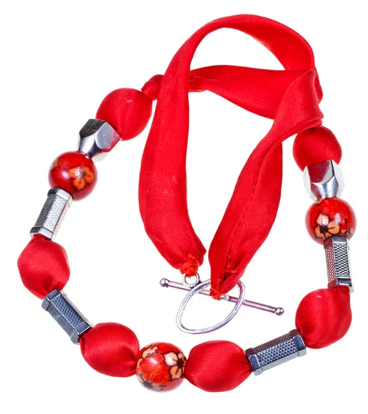 红色纺织女人项链 — 图库照片
