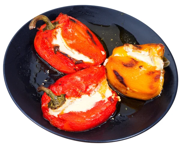 Roasted peppers with cheese — Stock Photo, Image