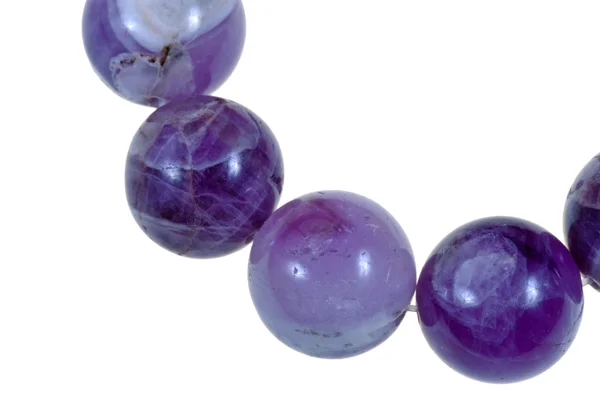 蓝色紫水晶圆珠的字符串 — 图库照片