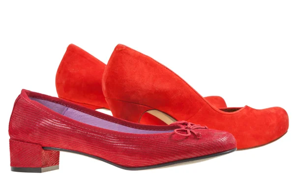 Two pairs of red women shoes — Stock Photo, Image