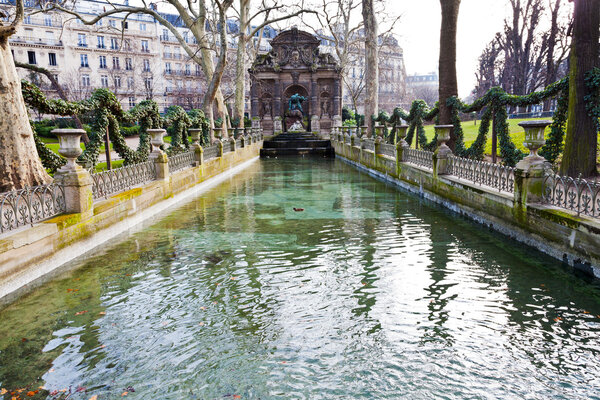 Medici Fountain in luxembourg garden in Paris