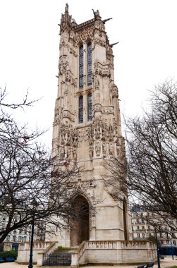 medieval Saint-Jacques tower in Paris clipart