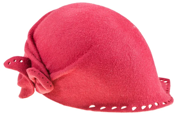 Filz Damen rote Cloche Hut — Stockfoto