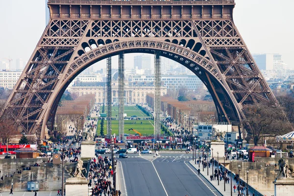 Pont d iena i Wieża Eiffla w Paryżu — Zdjęcie stockowe