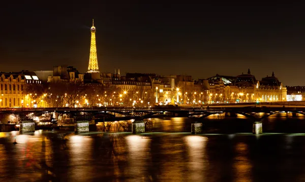 Pont des arts w Paryżu nocą — Zdjęcie stockowe