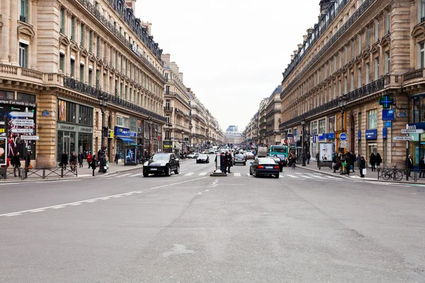 Weergave van de avenue de l opera in Parijs — Stockfoto