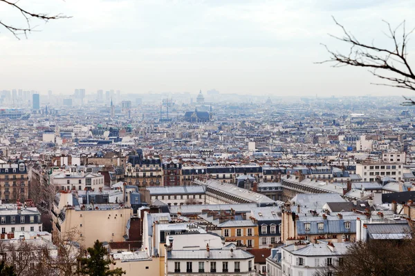 Skyline of Paris city from Montmartre hill – stockfoto