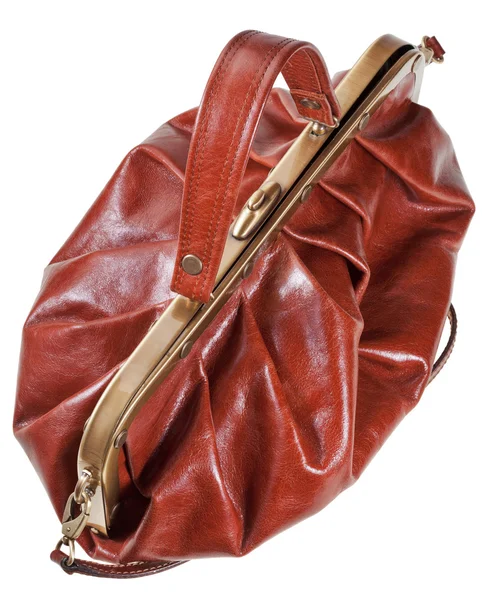 Retro styl hnědá kožená taška — Stock fotografie