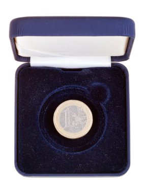 bir euro para açık siyah durumda