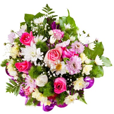 Kasımpatı ve güller çiçek buketi