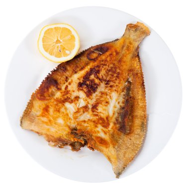 fried sole fish on white plate