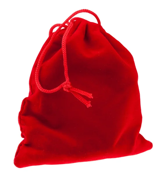 Красный подарочный мешок — стоковое фото