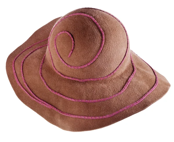 Brown broad-brim felt hat — Stock Photo, Image