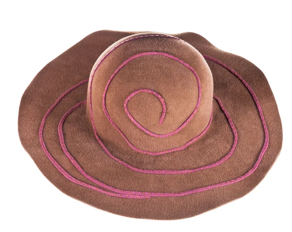 Brown broad-brim felt hat — Stock Photo, Image