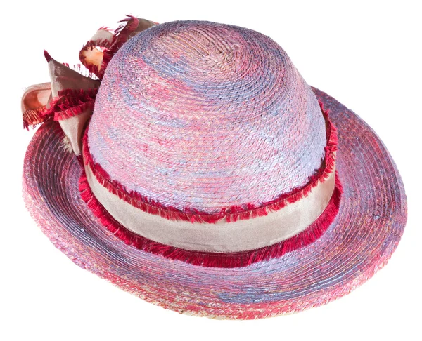 Painted woman summer straw hat — Stock Photo, Image