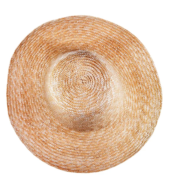 Simple chapeau large bord de paille rurale — Photo
