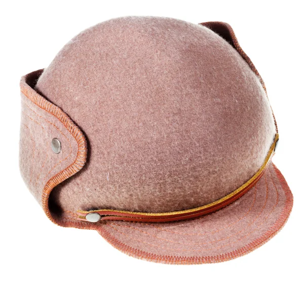 Felt soft hat ushanka with cap peak — Stock Photo, Image