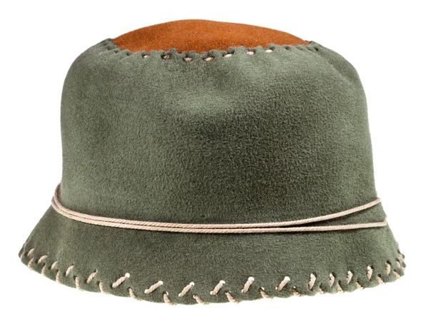 Felt green soft cloche hat — Stock Photo, Image