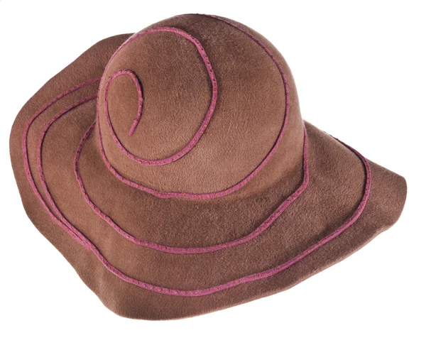 Brown broad brim felt hat — Stock Photo, Image