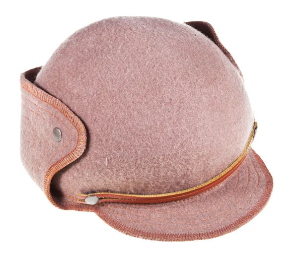 Sombrero de fieltro ushanka con pico de gorra — Foto de Stock