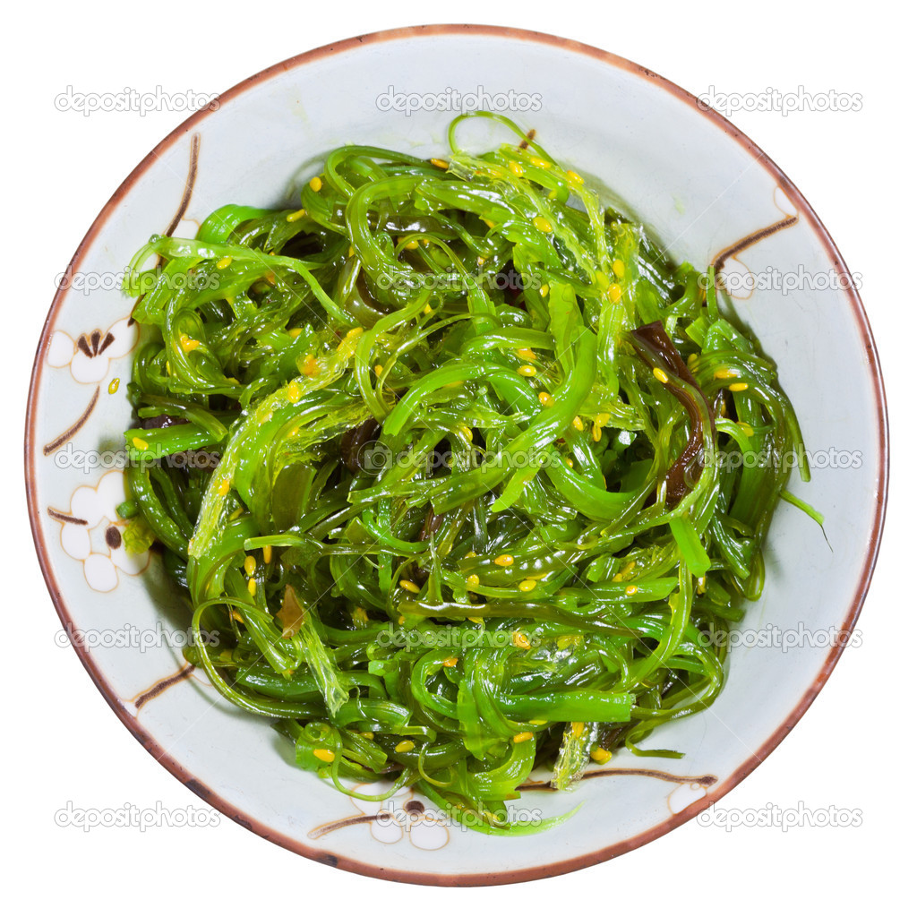 top view of chuka salad - seaweed salad