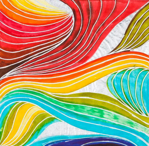 Wave pattern drawn by watercolor paints — Stock Photo, Image