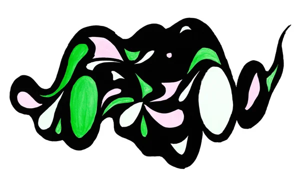Abstrakt svart, grön, rosa våg objekt — Stockfoto