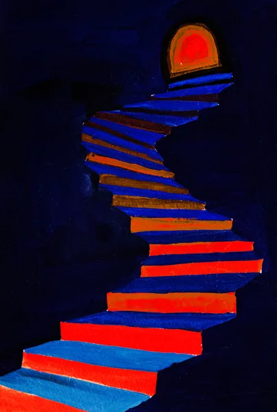 Röda och blå steg — Stockfoto