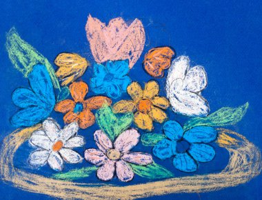 çocuğun paiting - çiçek kase
