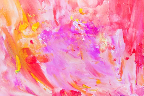 Детская живопись - абстрактные розовые мазки кистью — стоковое фото