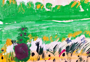 çocuğun boyama - yeşil orman glade