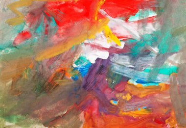 çocuğun boyama - dokulu guaş fırça darbeleri