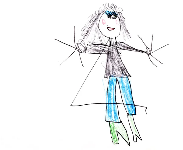 Child's drawing - bride — Stock Photo, Image
