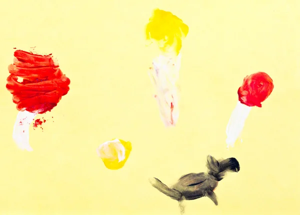 어린이 그림-개과가 나무 — 스톡 사진