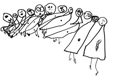 Çocuk - çizim Childs'ın - sıra çizim