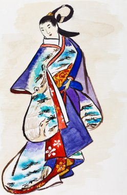 içinde geleneksel Japon genç kadın