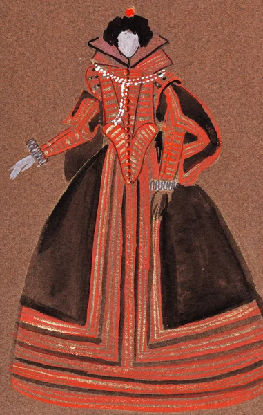 Платье испанского двора леди — стоковое фото